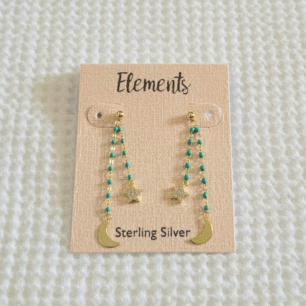 Elements Dangling Moon🌙 and Star⭐ Earrings - Picture 2 of 16